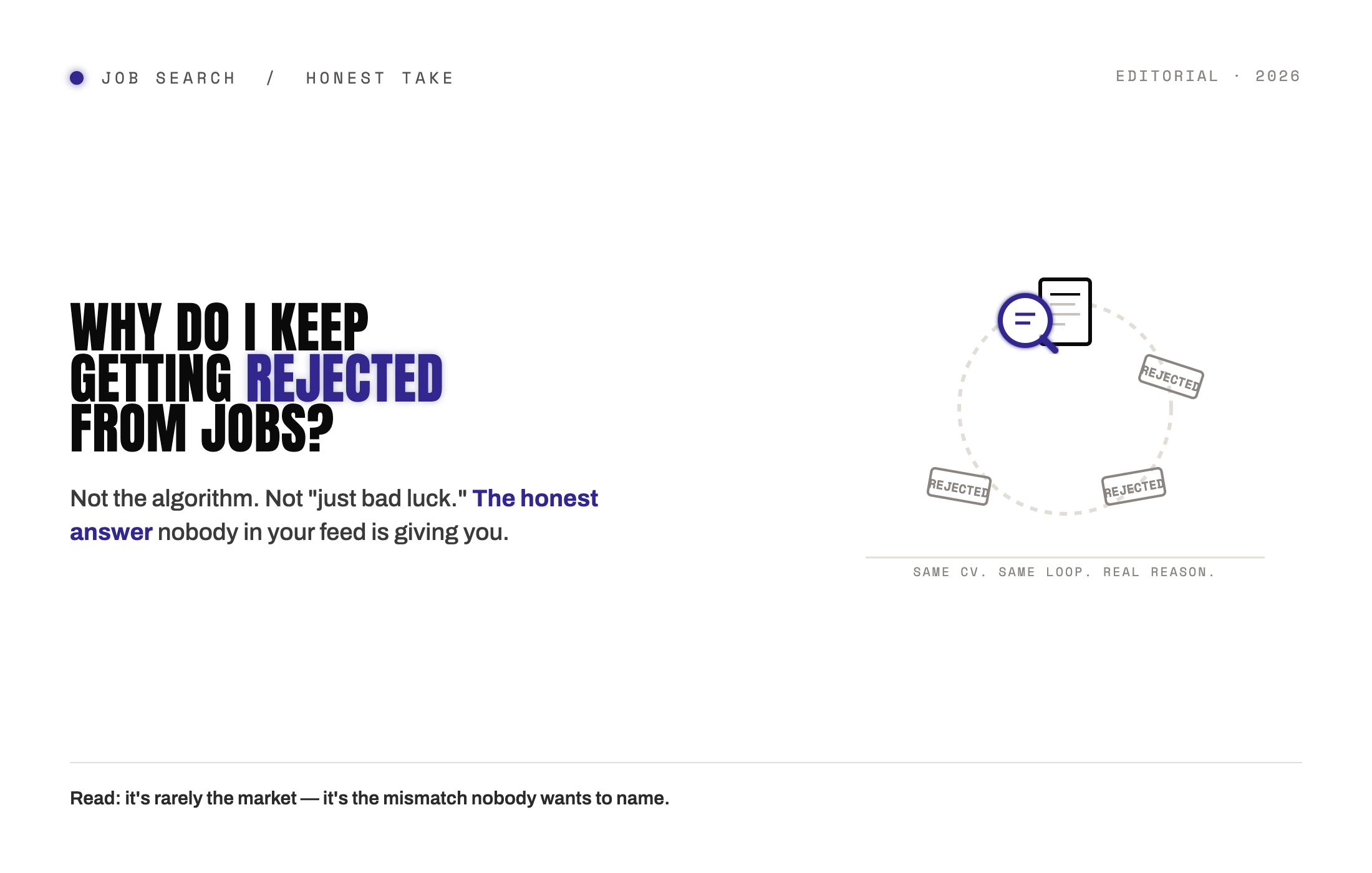 Why Do I Keep Getting Rejected From Jobs? The Honest Answer Nobody Is Giving You